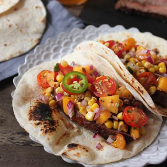 BBQ Steak Tacos w/ Summer Salsa
