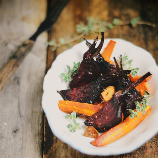 Oven Roasted Beets and Carrots