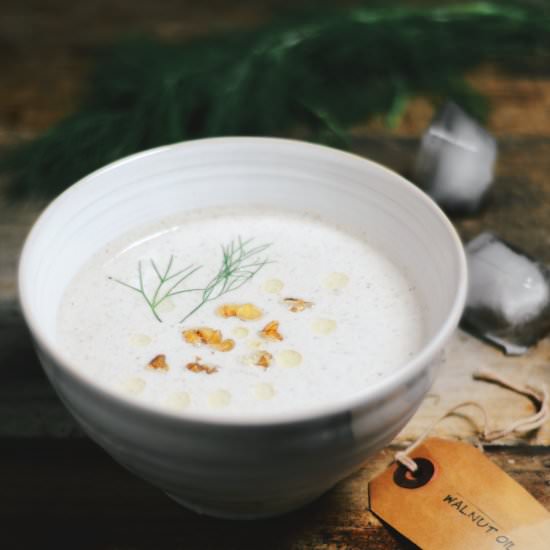 Chilled Cucumber Walnut Yogurt Soup