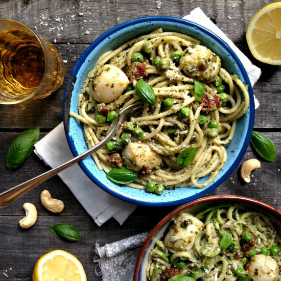 Scallops with Cashew Pesto