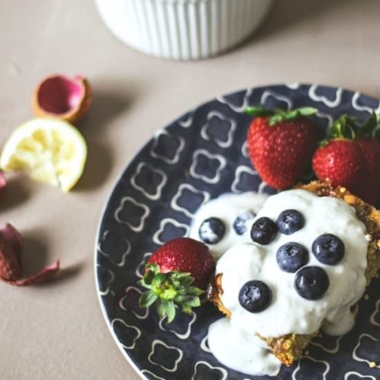 Baked Lychee Millet & Lemon Yogurt