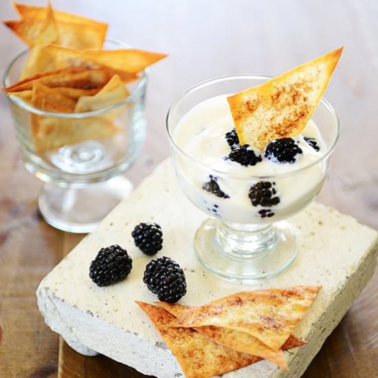 Cinnamon Crisps w/ Berries & Yogurt