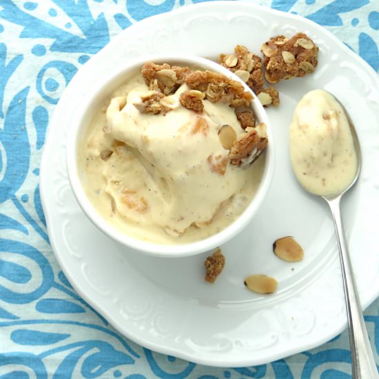 Honeyed peach ice cream