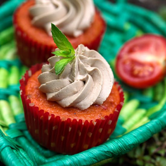 Vegan Tomato Cupcakes with Balsamic
