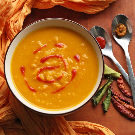 Spicy Carrot Soup with Chickpeas