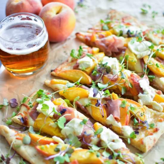 Prosciutto Flatbread with Peaches