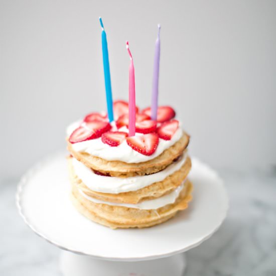Strawberry Cream Waffle Cake