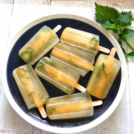 Shiso and Green Tea Ice Pops