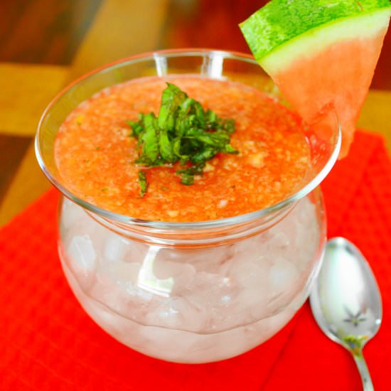Watermelon Peach Gazpacho