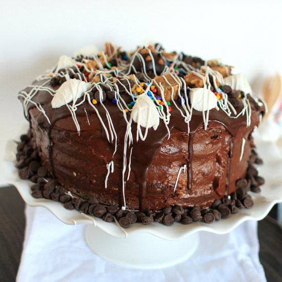 Chocolate Cookie Dough Protein Cake