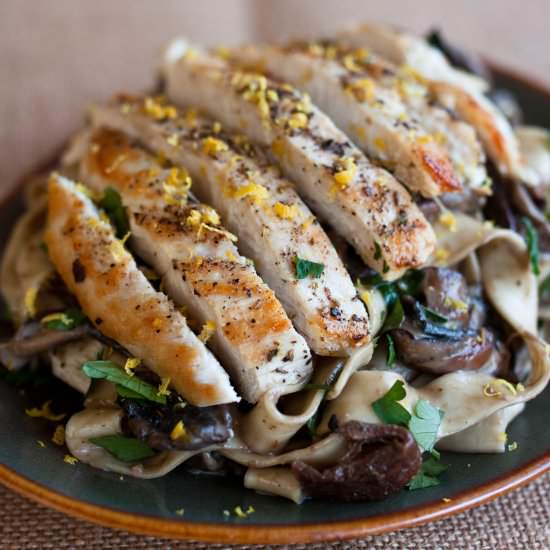 Lemon & Herb Chicken, Porcini Cream