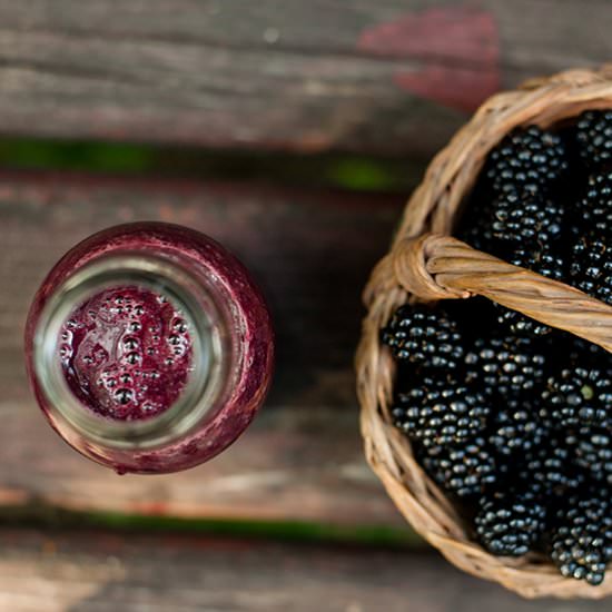 Organic blackberry smoothie