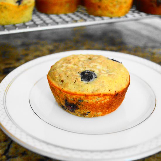 Blueberry Yogurt Flax Muffins