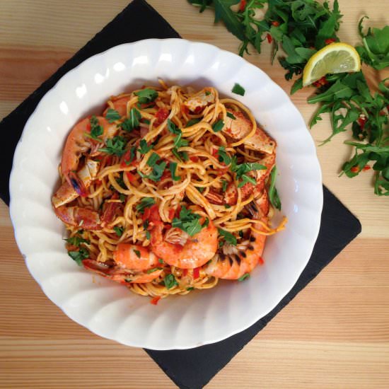 King Prawn & Crab Spaghetti