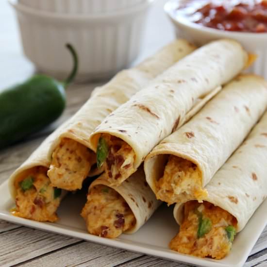 Jalapeno Popper Chicken Taquitos