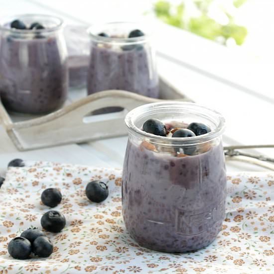 Blueberry tapioca pudding