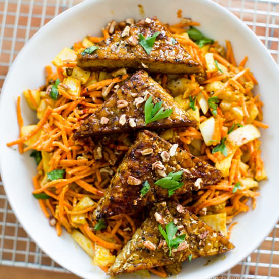 Curry Carrot Slaw with Tempeh