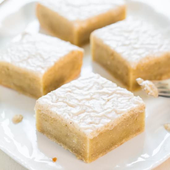 Fudgy Banana Bars w/ Vanilla Glaze