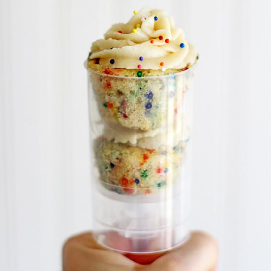 Mini Brown Butter Funfetti Cupcakes