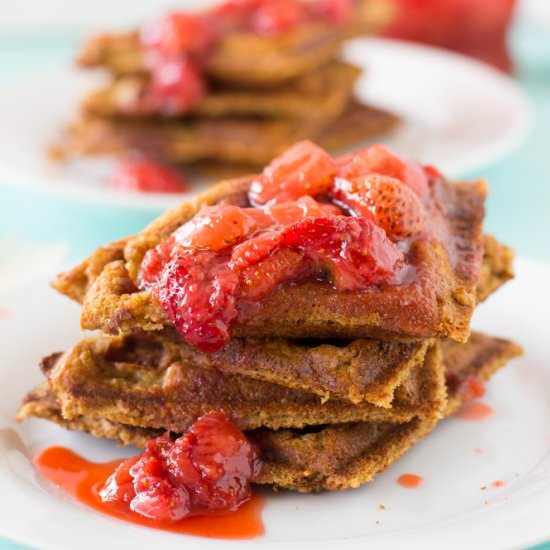 Peanut Butter and Strawberry Waffle