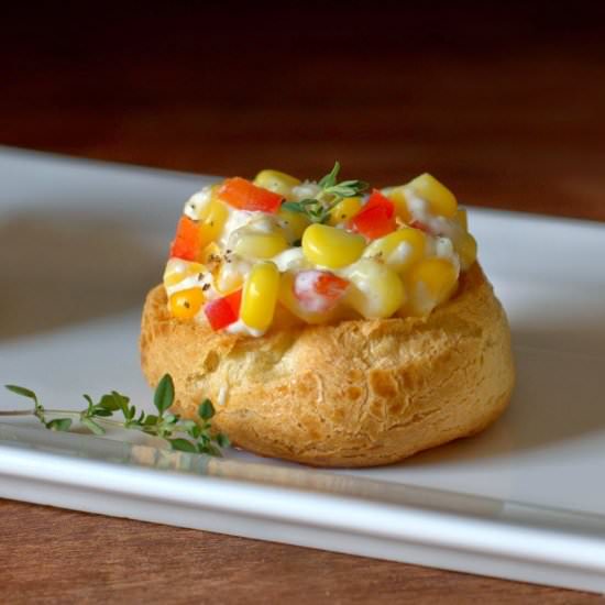 Creamed Corn In Savory Choux Puffs