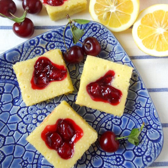 Lemon Cherry Cake Bars