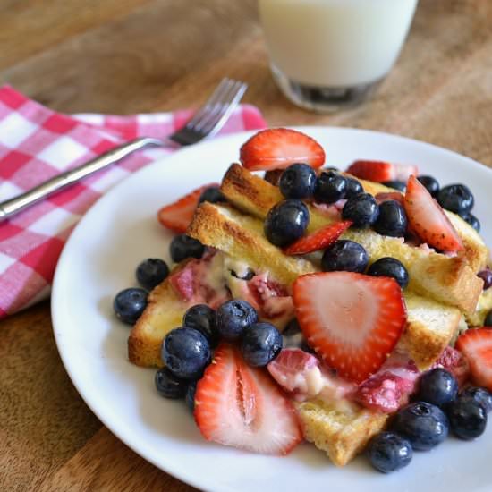Berry Stuffed Baked French Toast