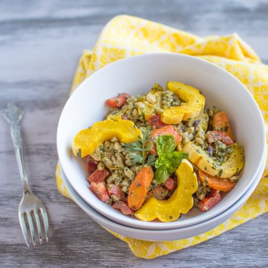 Farro Bowl with Carrot Top Pesto