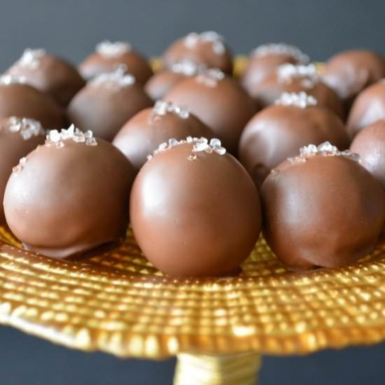 Chocolate truffles with sea salt