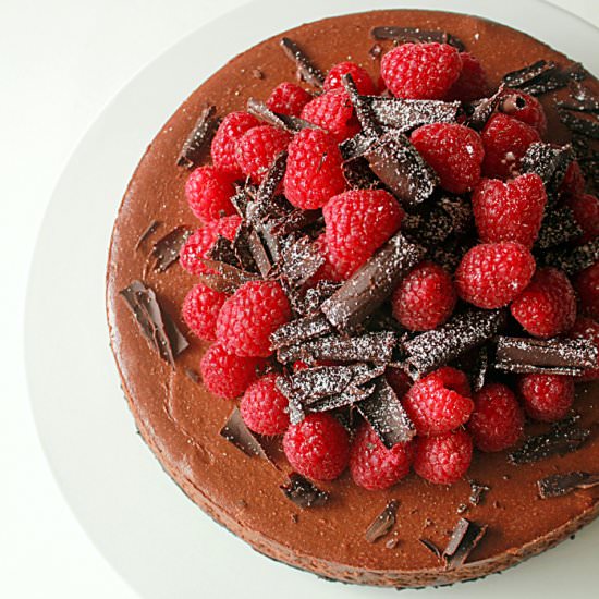Dark chocolate cheesecake