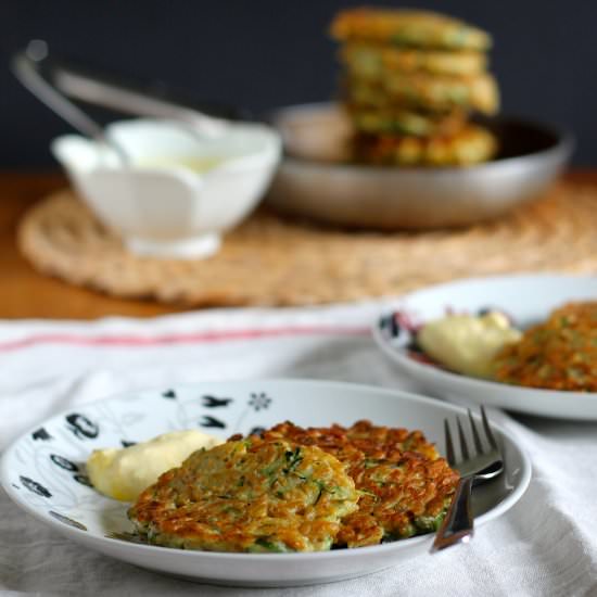 Kamut and zucchini fritters