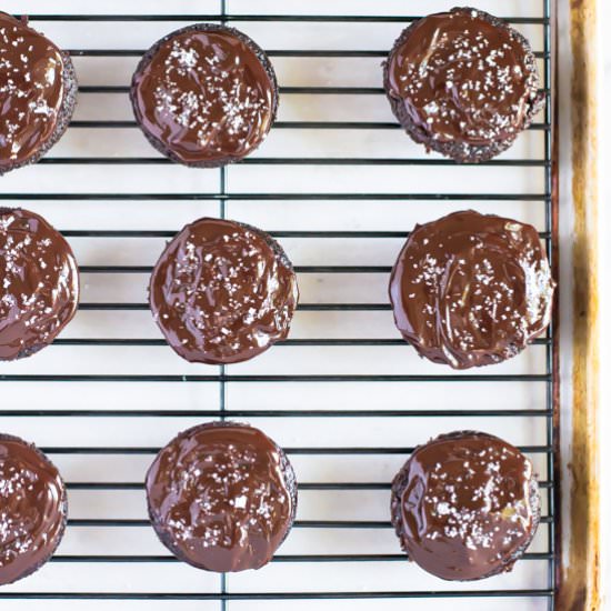 Salted Chocolate Olive Oil Cupcakes