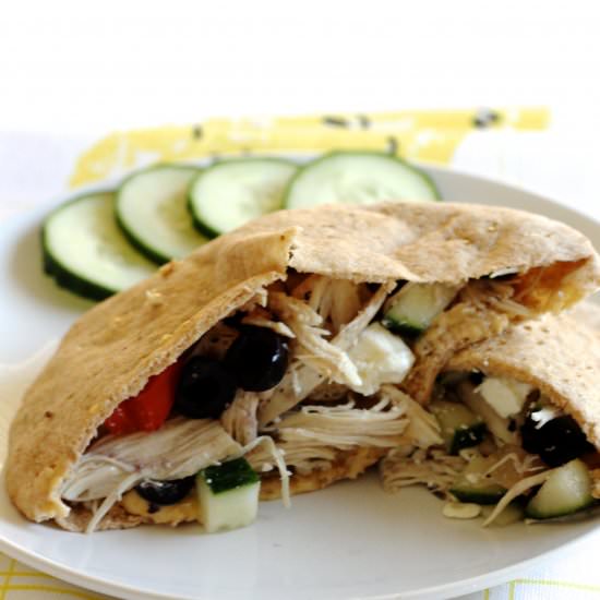 Mediterranean Chicken Pita Sandwich