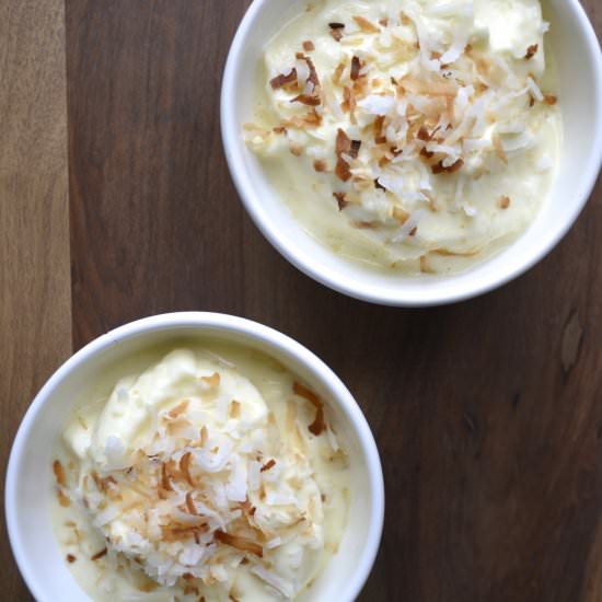 Pina colada soft serve