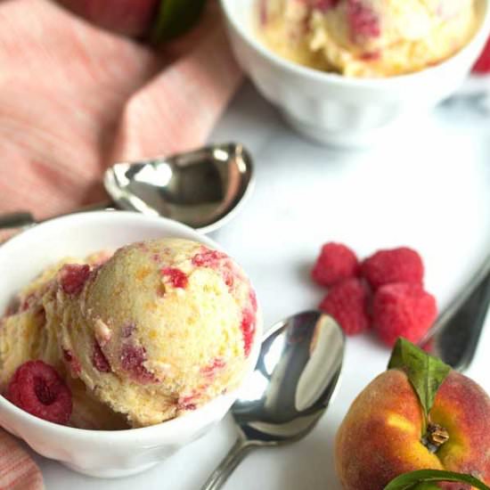 Peach Raspberry Ice Cream