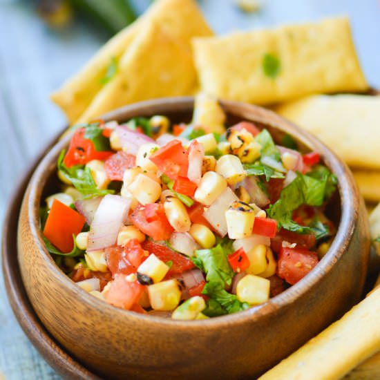 Chili Lime Roasted Corn Salsa