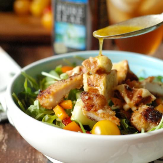 Crispy Chicken Salad with Waffles