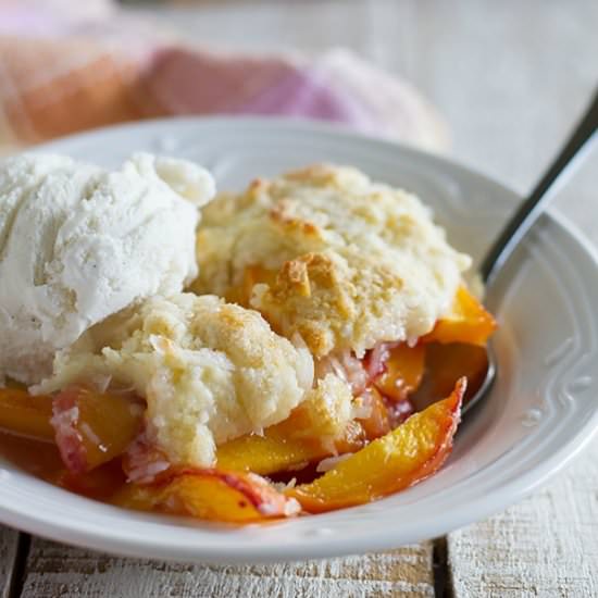 Peach and Coconut Cobbler