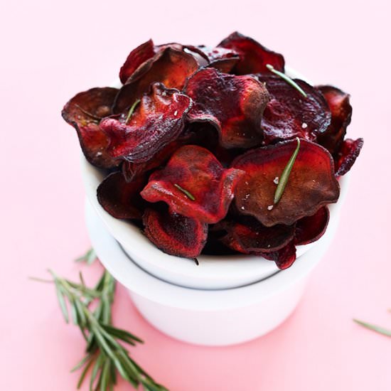 Baked Rosemary Beet Chips