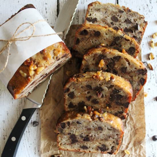 Chocolate Chip Banana Walnut Bread
