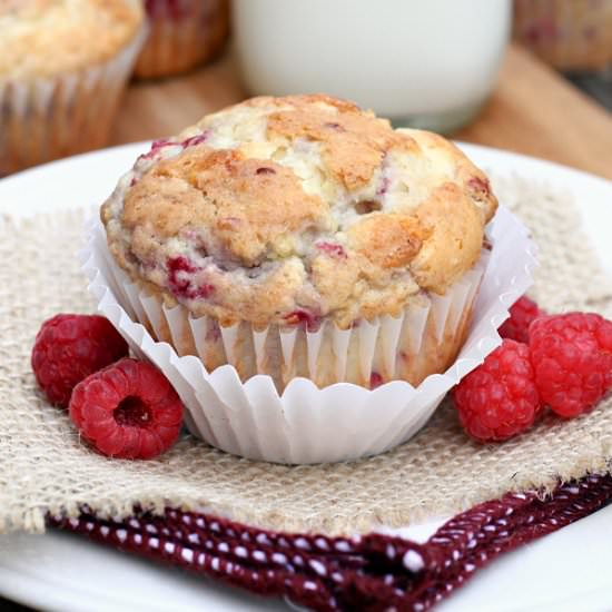 Raspberries and Cream Muffins