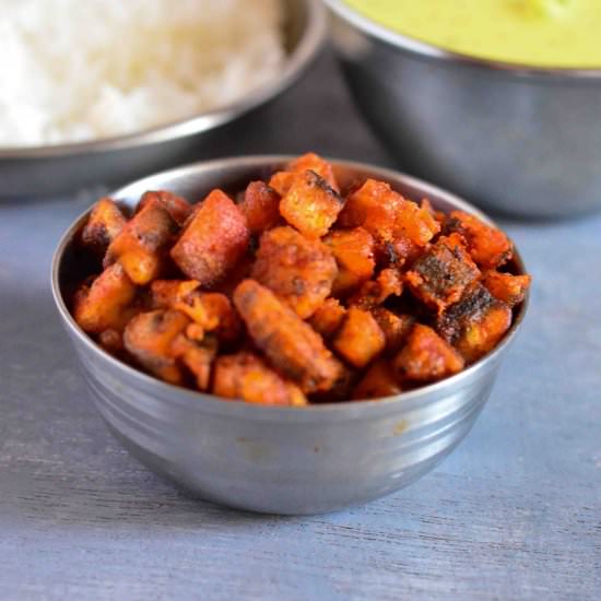 Pan Roasted Raw Plantain Cubes