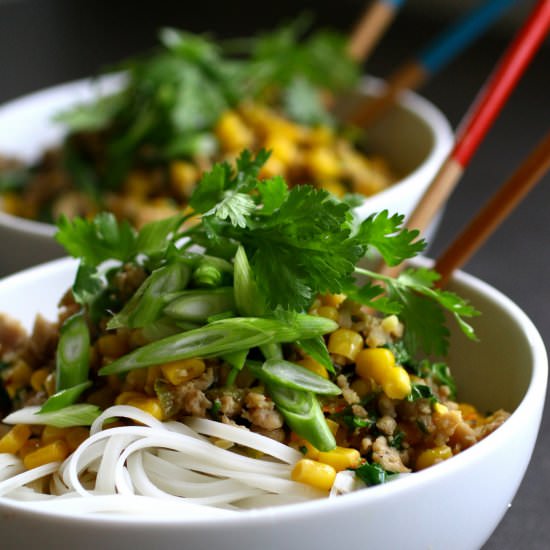 Rice Noodle Chicken Bowl