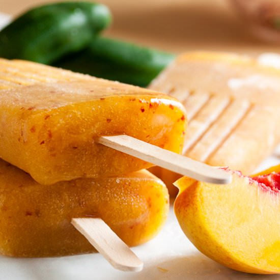 Peach jalapeño popsicles