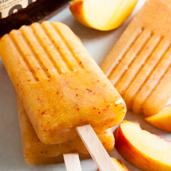 Peach bourbon popsicles