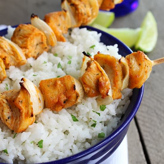 30 Minute Kickin Chicken Kabobs