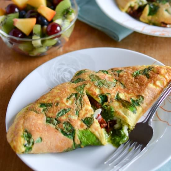Spinach & Pesto Omelets