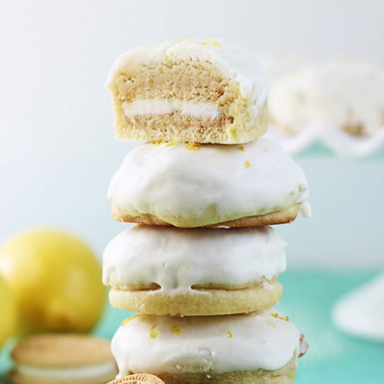 Golden Oreo Stuffed Lemon Cookies