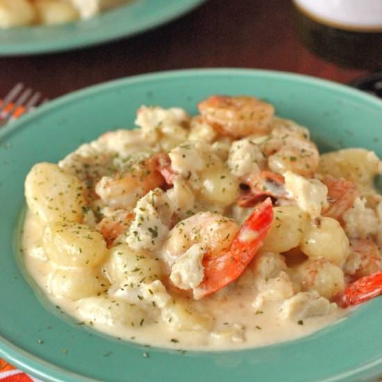 Seafood Gnocchi White Wine Sauce
