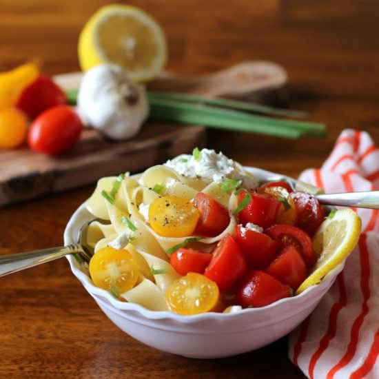 Pappardelle, Tomatoes & Goat Cheese